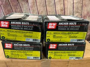 lot 87 image: 38 x 6 Grip Rite Anchor Bolts w Nut & Washer 200 Pieces
