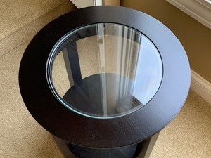 lot 5 image: Round Accent Table with Glass Center