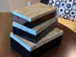lot 14 image: Crate and Barrel Set of Three Decorative Boxes