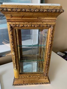 lot 35 image: Gold Table Top Display Case by Horchow