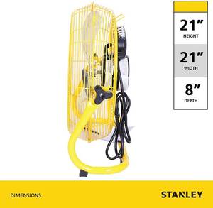MSRP $90 For 1 New In Box Stanley 16 Inch Industrial High Velocity Floor Fan Direct Drive All-Metal Construction, 3 Speed Settings, Portable (ST-16F)