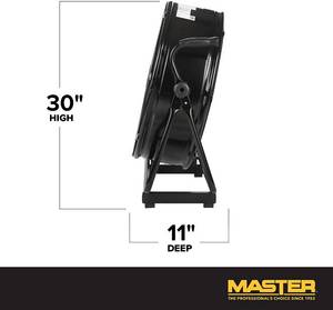 MSRP $170 1 New In Box Master 24 Inch Industrial High Velocity Barrel Fan - Direct Drive, All-Metal Construction with Steel-Coated Safety Grill, 2 Speed Settings, Tiltable (MAC-24DCT), Black