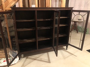 lot 140 image: Antique Triple Glass Front Book Case