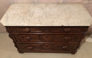 lot 146 image: Antique  Victorian Dresser with Marble Top