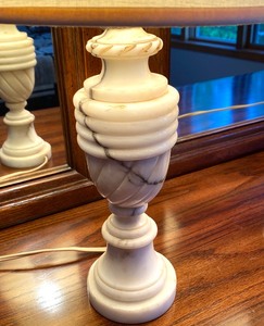 lot 22 image: Pair of Petite Marble Decorative Lamps