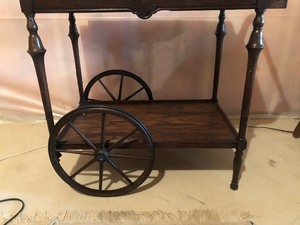 lot 181 image: Vintage Tea Cart with Two Drawers