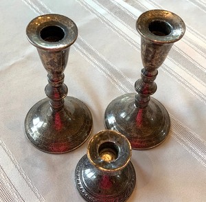 lot 43 image: Sterling Candle Holders