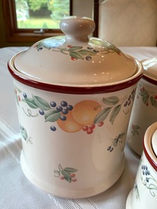 lot 58 image: Cannister Set and Pottery Mixing Bowl