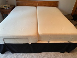 lot 81 image: King Size Bed Frame TEMPERPEDIC w Individual Controls