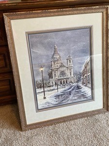 lot 82 image: Susan Amidon Framed Signed Print- The Basilica of St. Marys