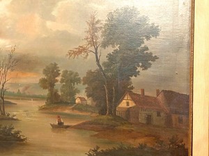 lot 245 image: Antique Framed Oil Painting