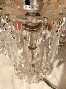 lot 185 image: Vintage Lamps with Hanging Prisms