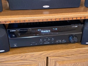 lot 244 image: Yamaha Reciever RX-V373 and Polk Audio Surround Sound
