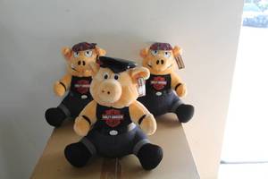 lot 60 image: Lot of (3) Harley-Davidson Pig Plush Toys