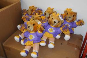 lot 65 image: Lot of (6) Lakers Cheerbear Plush Toys