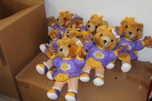 lot 66 image: Lot of (6) Lakers Cheerbear Plush Toys