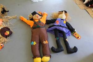 lot 67 image: Witch and Scarecrow Plush Toys