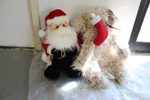 lot 72 image: Santa Claus Plush Toy, Shaggy Dog Plush Toy