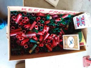 lot 23 image: Box Of Spent 12 Ga. Shells for Reloading