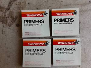 lot 25 image: Shot Gun Primers (3-Boxes Of 100, 1-Box Of 25)