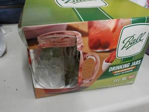 Set of 3 Ball Drinking Jar Mugs and...