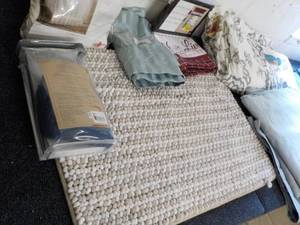 Rug, Pillow Cases, Curtains, and Dr...