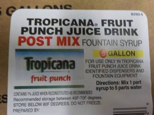 5 Gallon Tropicana Fruit Punch Juic...