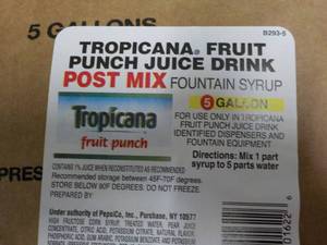 5 Gallon Tropicana Fruit Punch Juic...