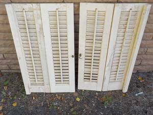 Pair of Wood Plantation Shutters ea...