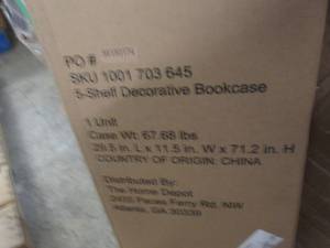 lot 145 image: Hampton Bay 71.5 in. Dark Brown Woo...