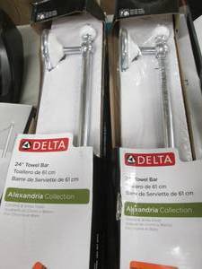lot 203 image: 2- Delta 24 inch Towel bars  Alexan...