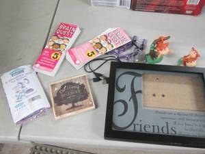 lot 256 image: Frame, Dcor, Brain Quest Cards et...
