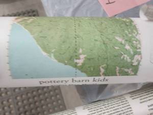lot 305 image: 4 Pottery Barn Kids Topo Map Murals...