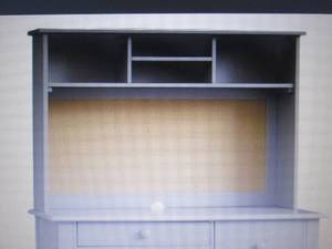 lot 334 image: Catalina Desk Hutch in Charcoal ope...