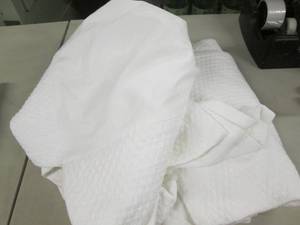 lot 347 image: 2 White Crib Bed Skirts...