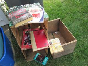 lot 462 image: (2) Wood Crates With Books See Pho...