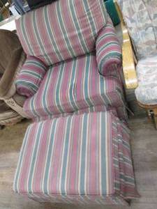 lot 161 image: Side Chair With Ottoman...