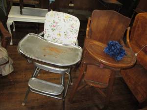 lot 169 image: (2) Vintage High Chairs...