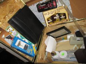 lot 188 image: Misc. Items In Metal Framed Wood Bo...