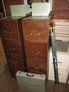 lot 190 image: (3) Metal File Cabinets, Metal File...