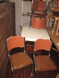 lot 193 image: Vintage Metal Table & 4 Chairs 43 ...