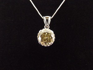 lot 20 image: .925 Sterling Silver Faceted Citrine Solitaire Pendant Necklace