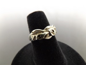 lot 78 image: .925 Sterling Silver Artisan Leaf Ring Size 5.5