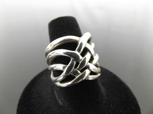 lot 79 image: .925 Sterling Silver Wide Band Celtic Knot Ring Size 7.5
