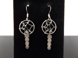 lot 93 image: .925 Sterling Silver Dream Catcher Dangle Hook Earrings