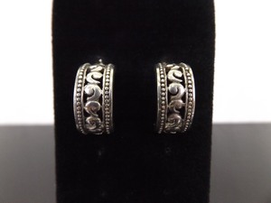 lot 97 image: .925 Sterling Silver Scrolled Half Hoop Post Earrings