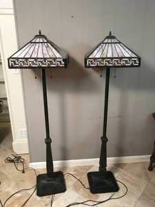 lot 107 image: Two Stained Glass Lamps