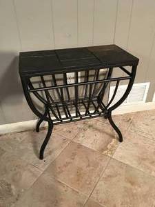 lot 122 image: Slate Top End Table