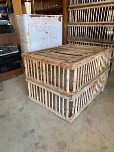 lot 57 image: 1 Set Chicken Crates - Oak - 35 x 23 12 x 10