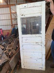 lot 109 image: Vintage Solid Wood Door 81 x 31 34